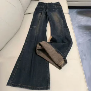 American High Street Low Waist Flared Jeans for Women 2025 Winter New Slim and Tall Fit Long Pants